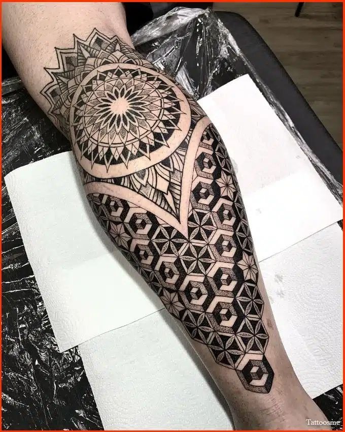 Geometric Mandala Leg Sleeve Tattoo Tattoo Design