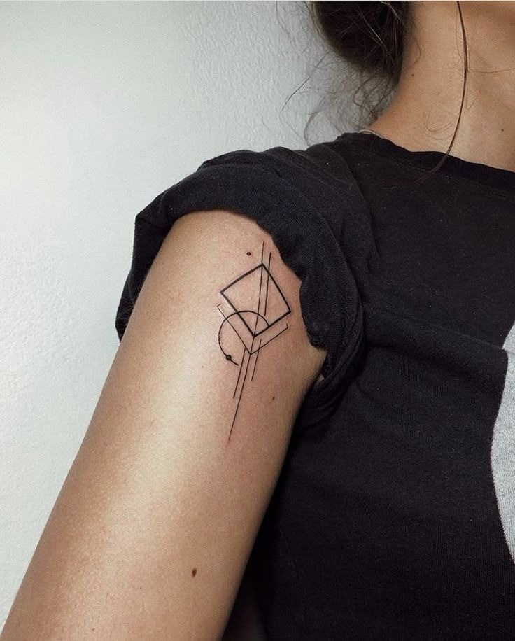 Minimal Geometric Upper Arm Tattoo Tattoo Design