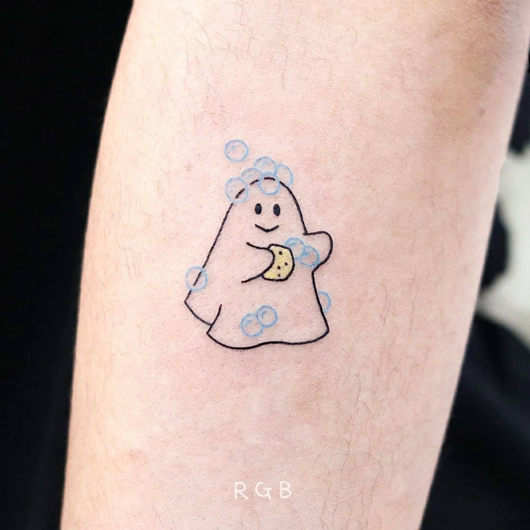Bubble Bath Ghost Tattoo Tattoo Design