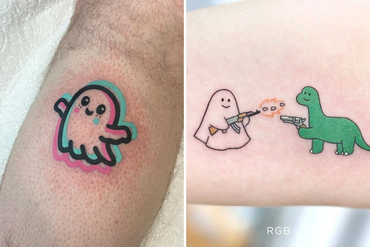 55+ Ghost Tattoo Ideas That Are Playful, Fun, and Adorable Featured Lookbook Collage