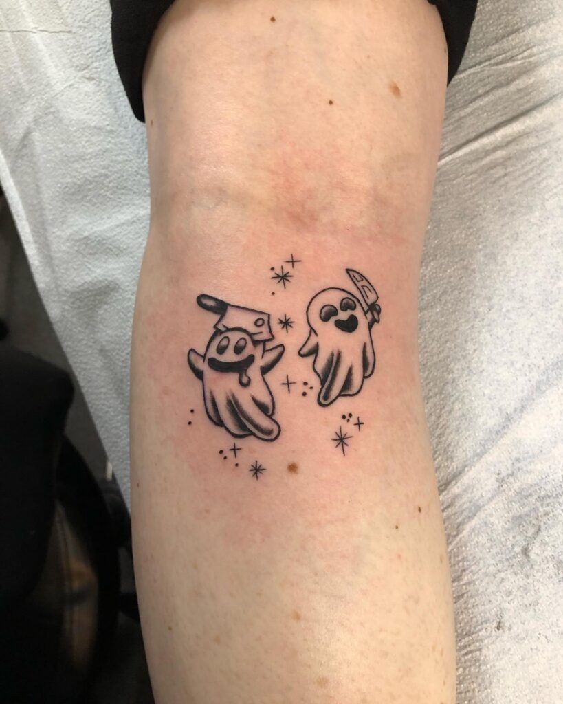 Playful Ghost Duo Tattoo Tattoo Design
