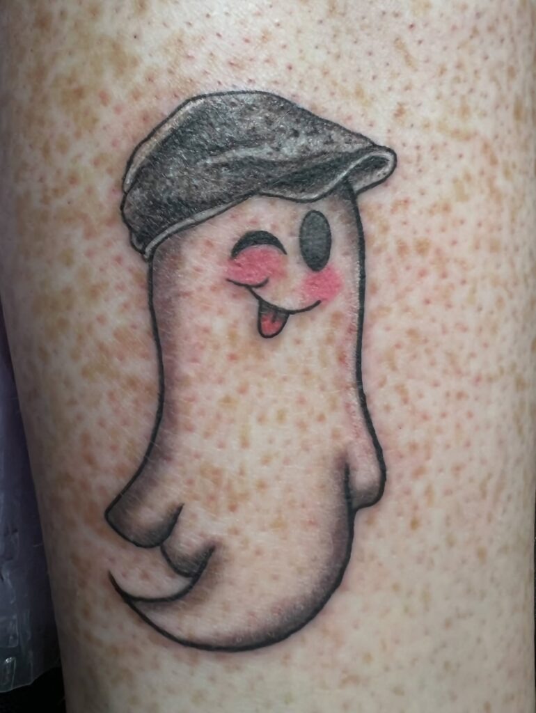 Playful Ghost with Cap Tattoo Tattoo Design