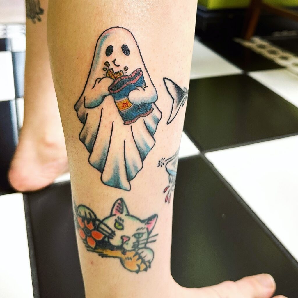 Popcorn Ghost Tattoo Tattoo Design