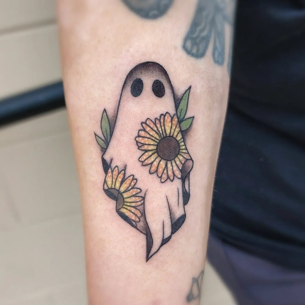 Sunflower Ghost Tattoo Tattoo Design