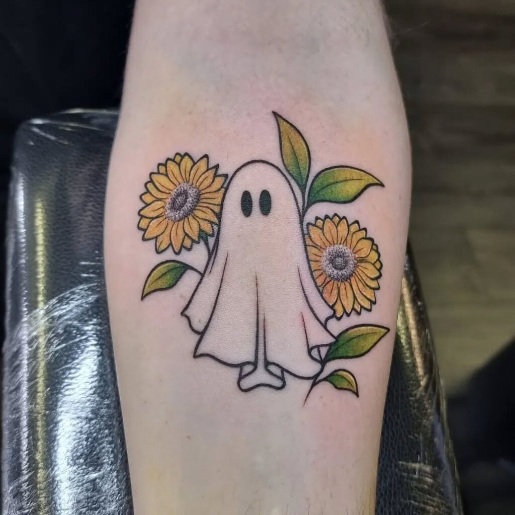 Sunflower Ghost Tattoo Tattoo Design