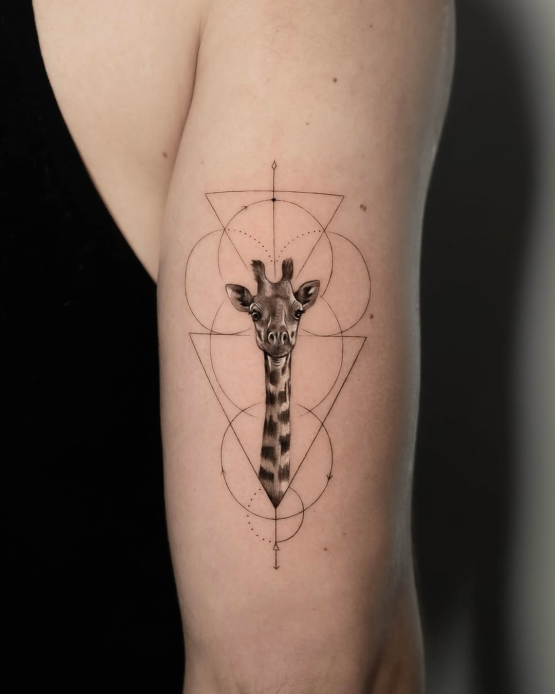 Geometric giraffe tattoo with intricate design elements Tattoo Design
