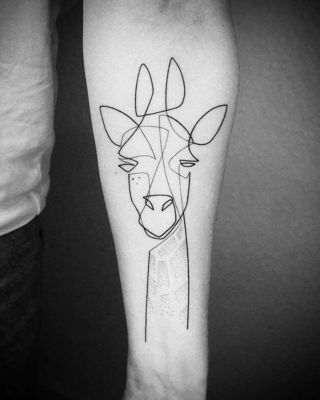 Stylish minimalist giraffe tattoo design Tattoo Design