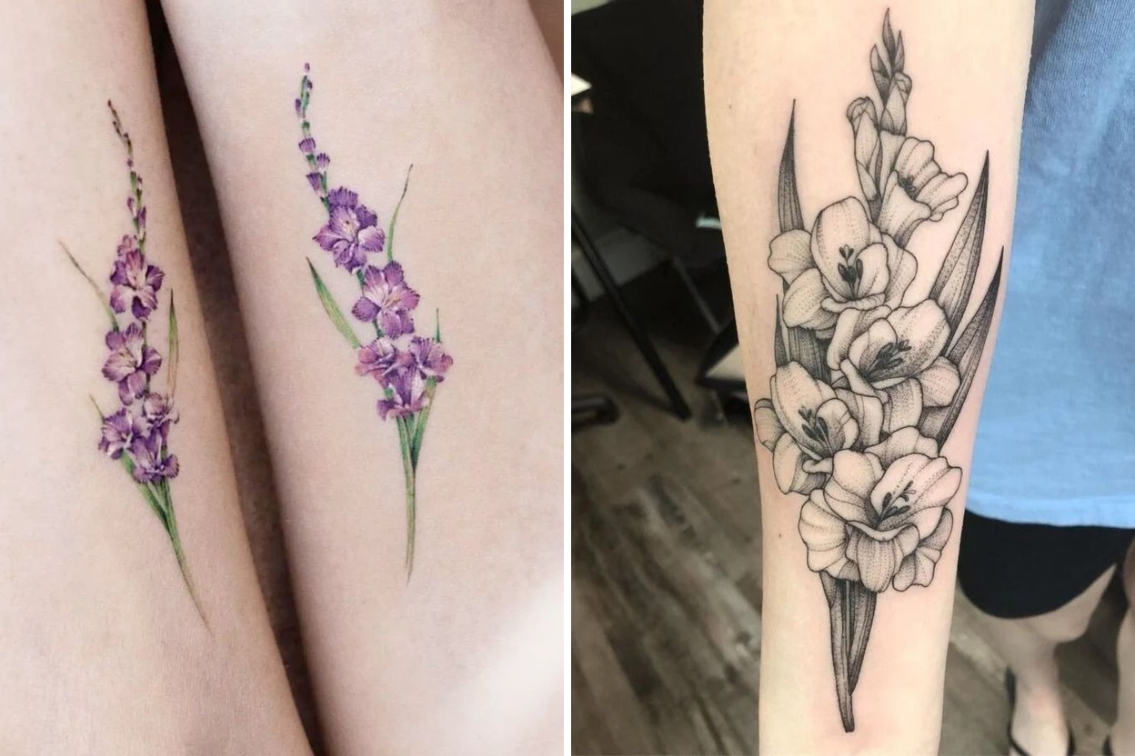 31+ Gladiolus Tattoo Ideas & Inspiration Featured Lookbook Collage