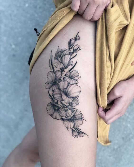 Slim Forearm Gladiolus Tattoo Design