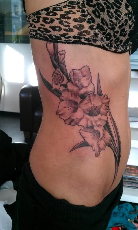 Sweet Pink Gladiolus Tattoo Design