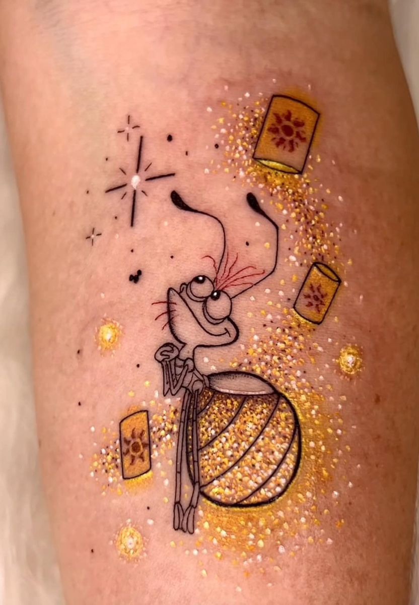 Bold Pink Glitter Scorpion Tattoo Design