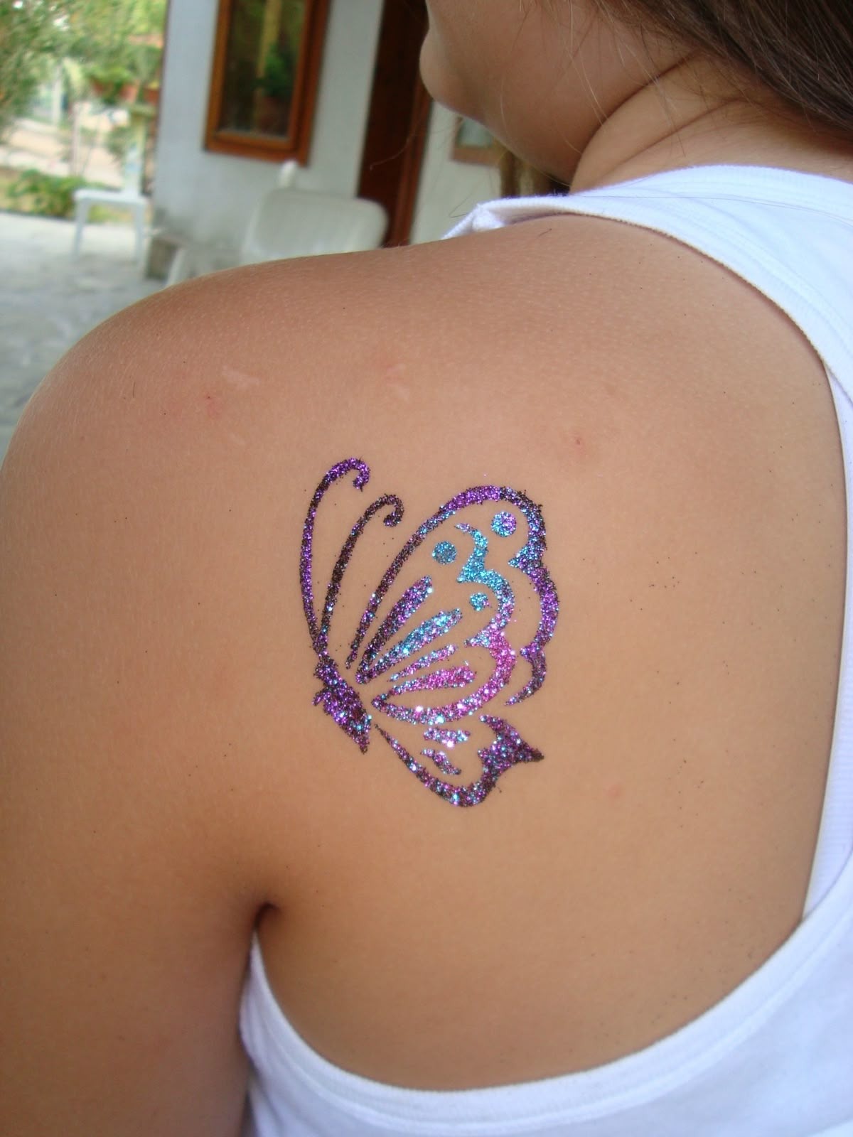 Cute Glitter Ghost Charm Tattoo Design
