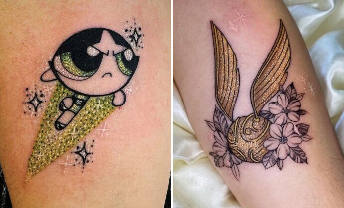 28+ Glitter Tattoo Ideas & Inspiration