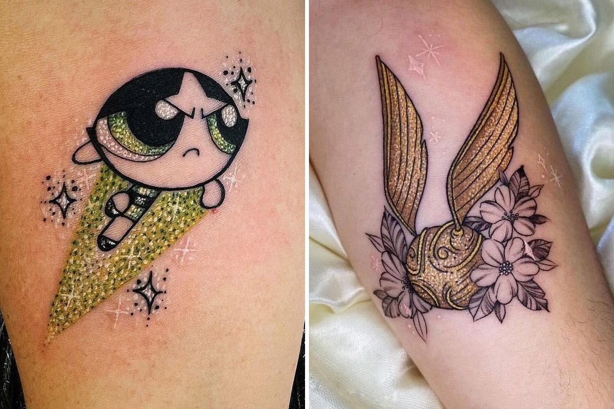 28+ Glitter Tattoo Ideas & Inspiration Featured Lookbook Collage