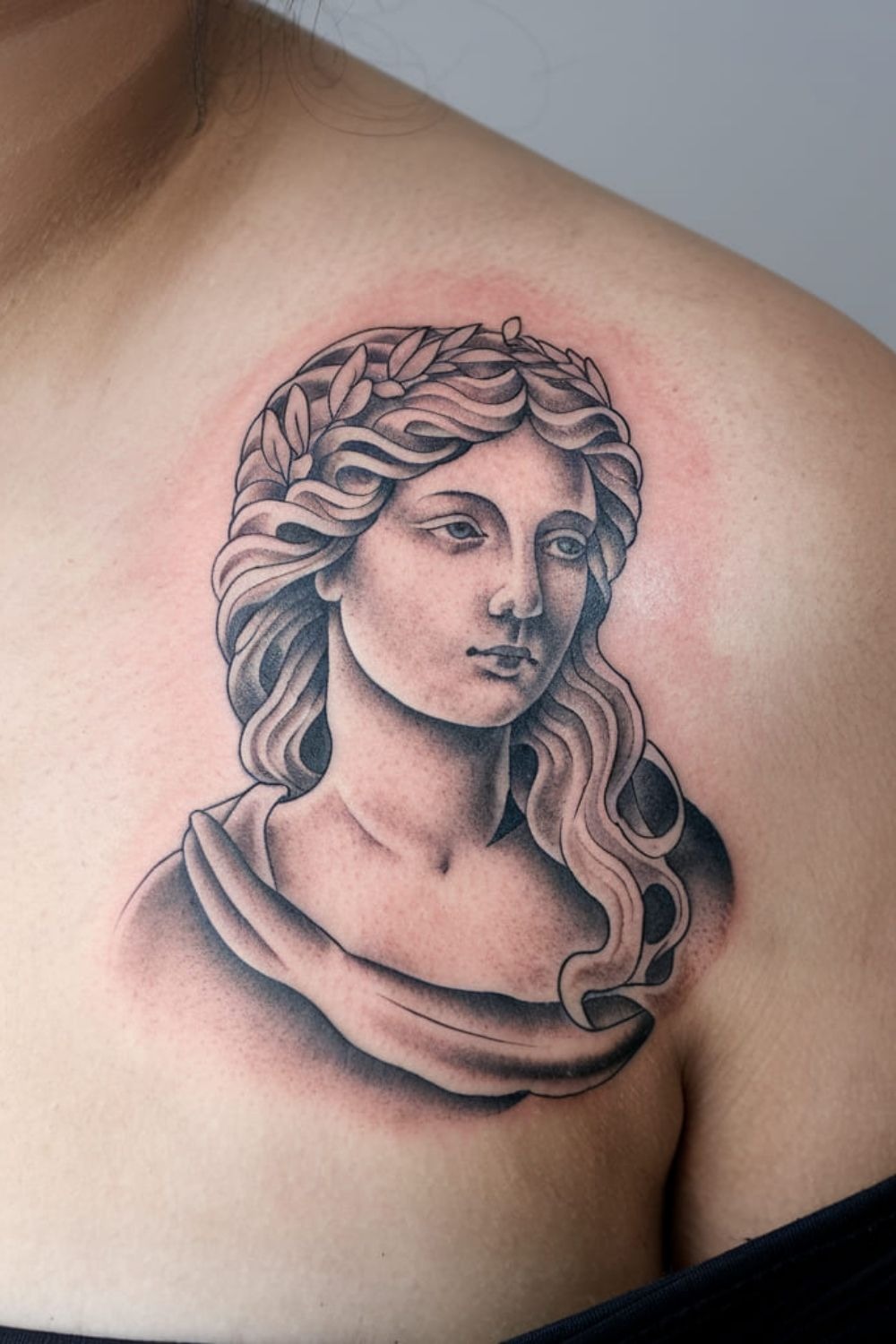 Classic Aphrodite Statue Portrait Realism Tattoo Design