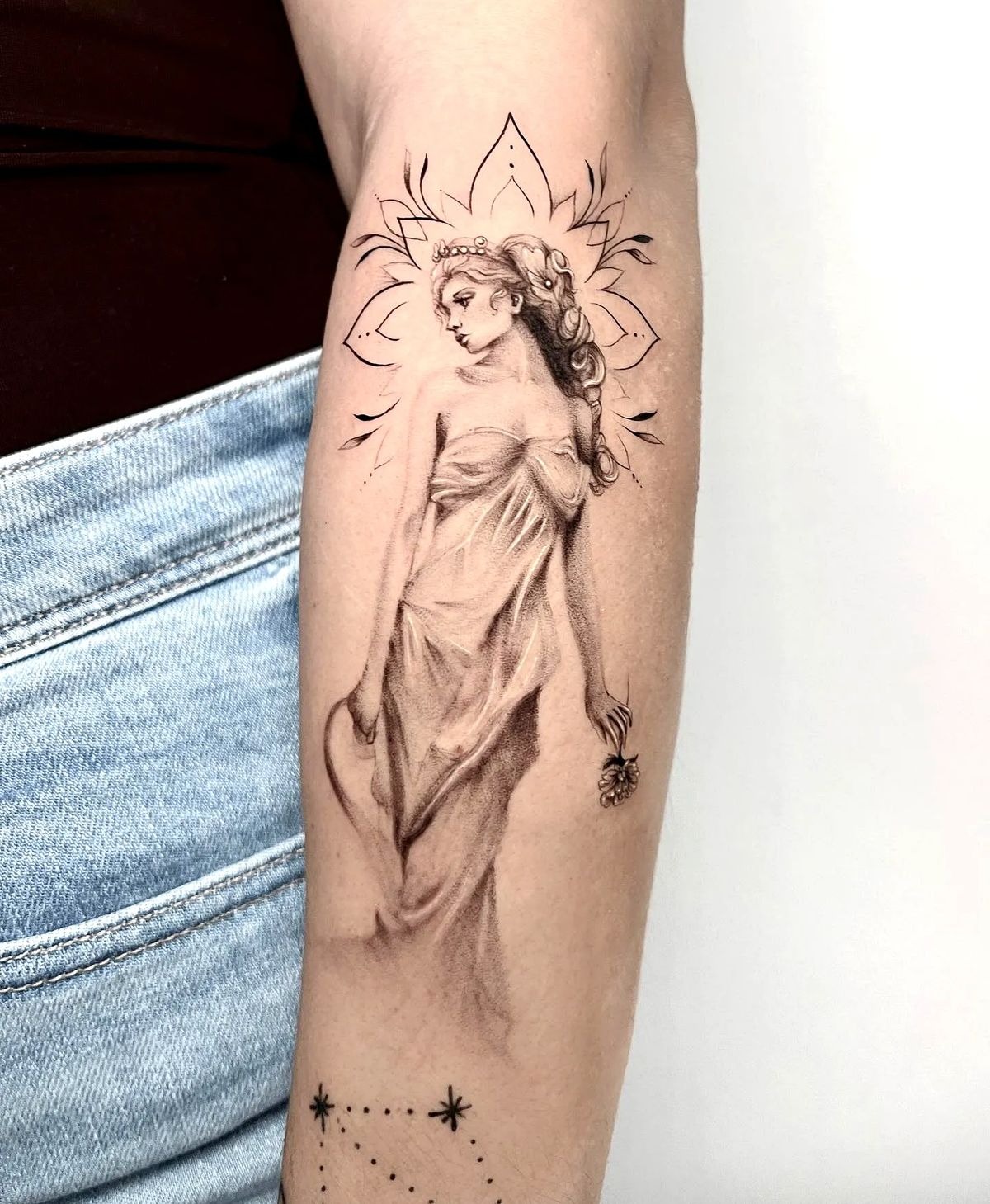 Lotus Halo Aphrodite Realism Tattoo Design