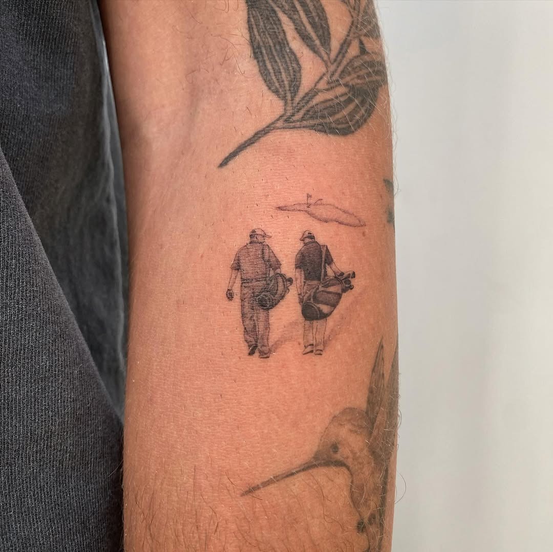 Classic golf scene inked on skin tales Tattoo Design