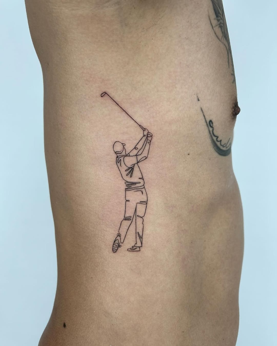 Elegant golf swing tattoo design on skin Tattoo Design