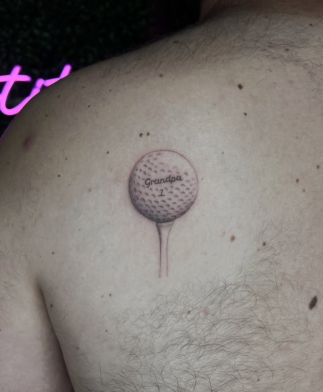 Golf tattoo honoring a beloved grandparent Tattoo Design