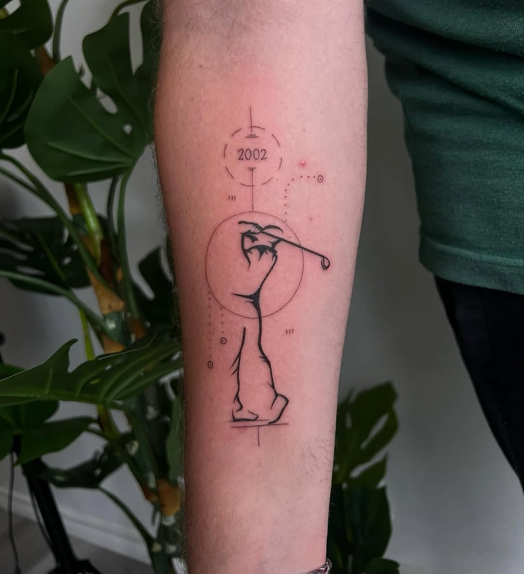 Minimalistic golf swing tattoo design inspiration Tattoo Design