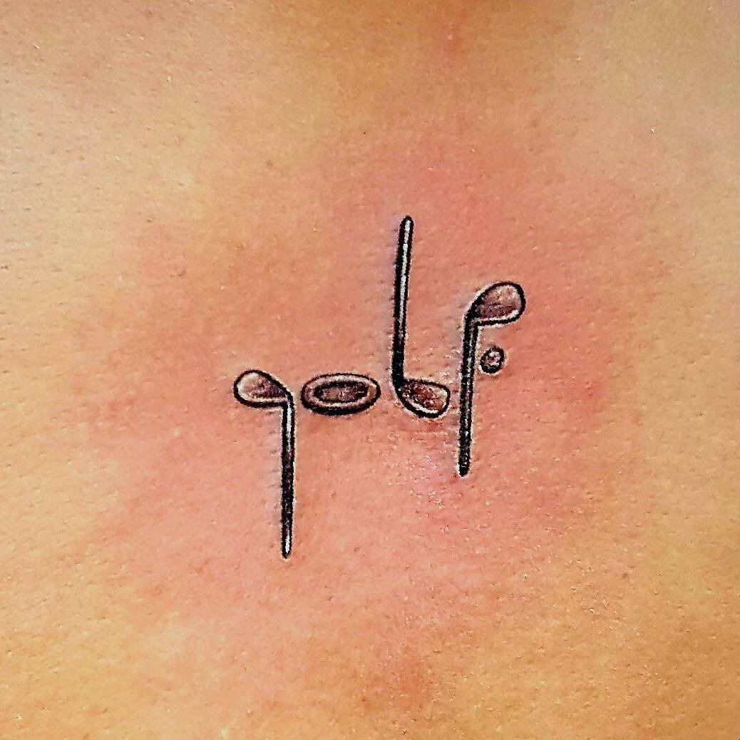 Sleek Minimalist Golf Tattoo on Skin Tattoo Design