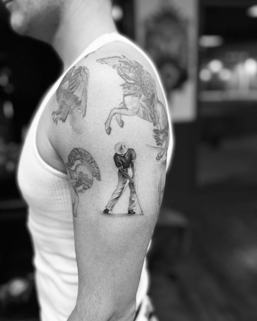 Stylish golf tattoo showcasing a swing action Tattoo Design