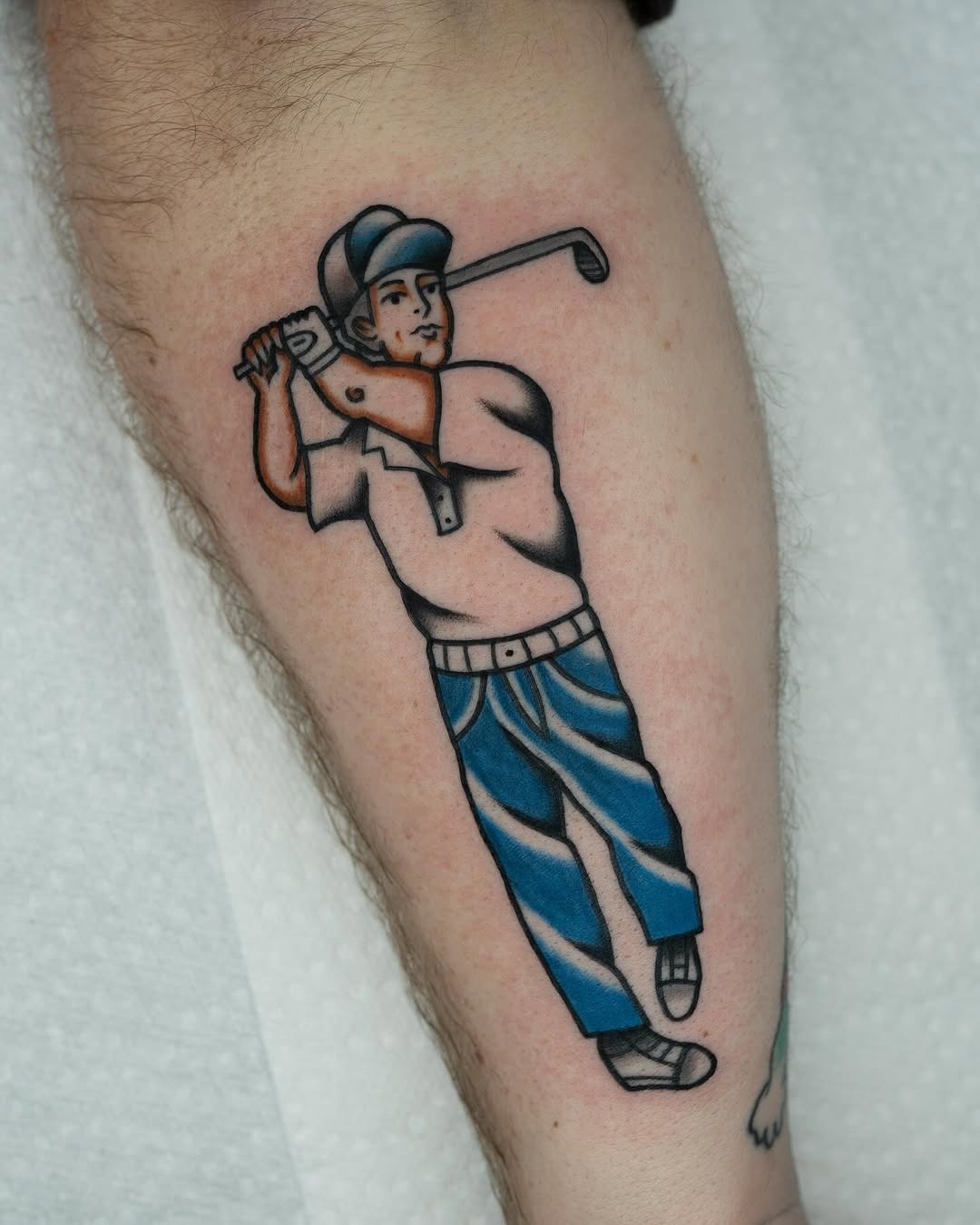 Unique golfer tattoo showcasing classic style Tattoo Design