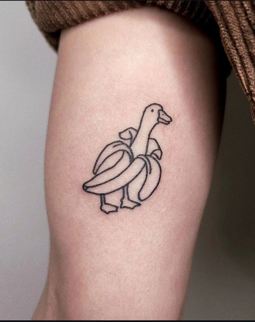 Funny Banana Goose Tattoo Tattoo Design