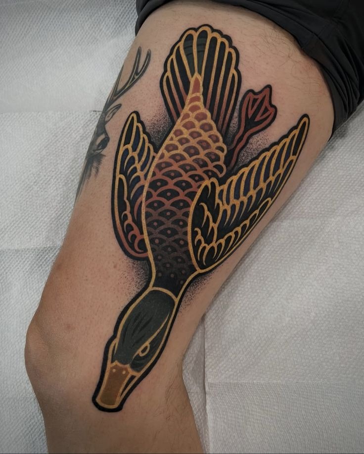 Funny Outlaw Goose With a Rebel Streak Tattoo Design