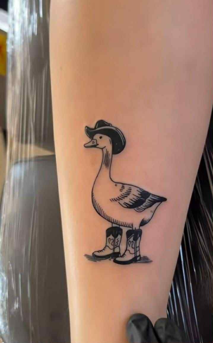 Matching Goose Ankle Tattoos for the Whole Crew Tattoo Design