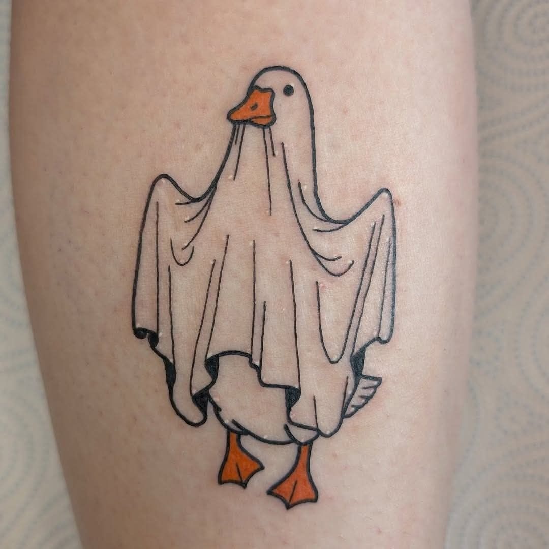 Silly Goose Ankle Tattoo With a Wink Tattoo Design