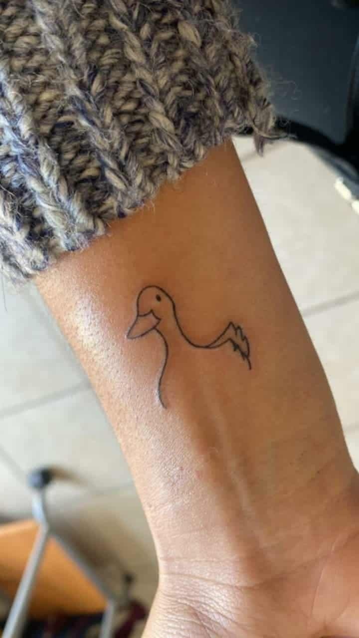 Traditional Goose Knight With Sword Tattoo Design