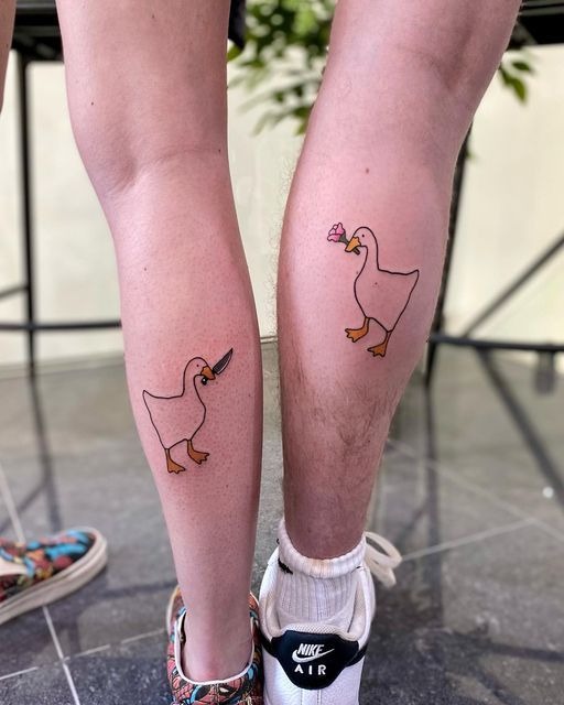 Wild Goose Scene With Painterly Motion Tattoo Design