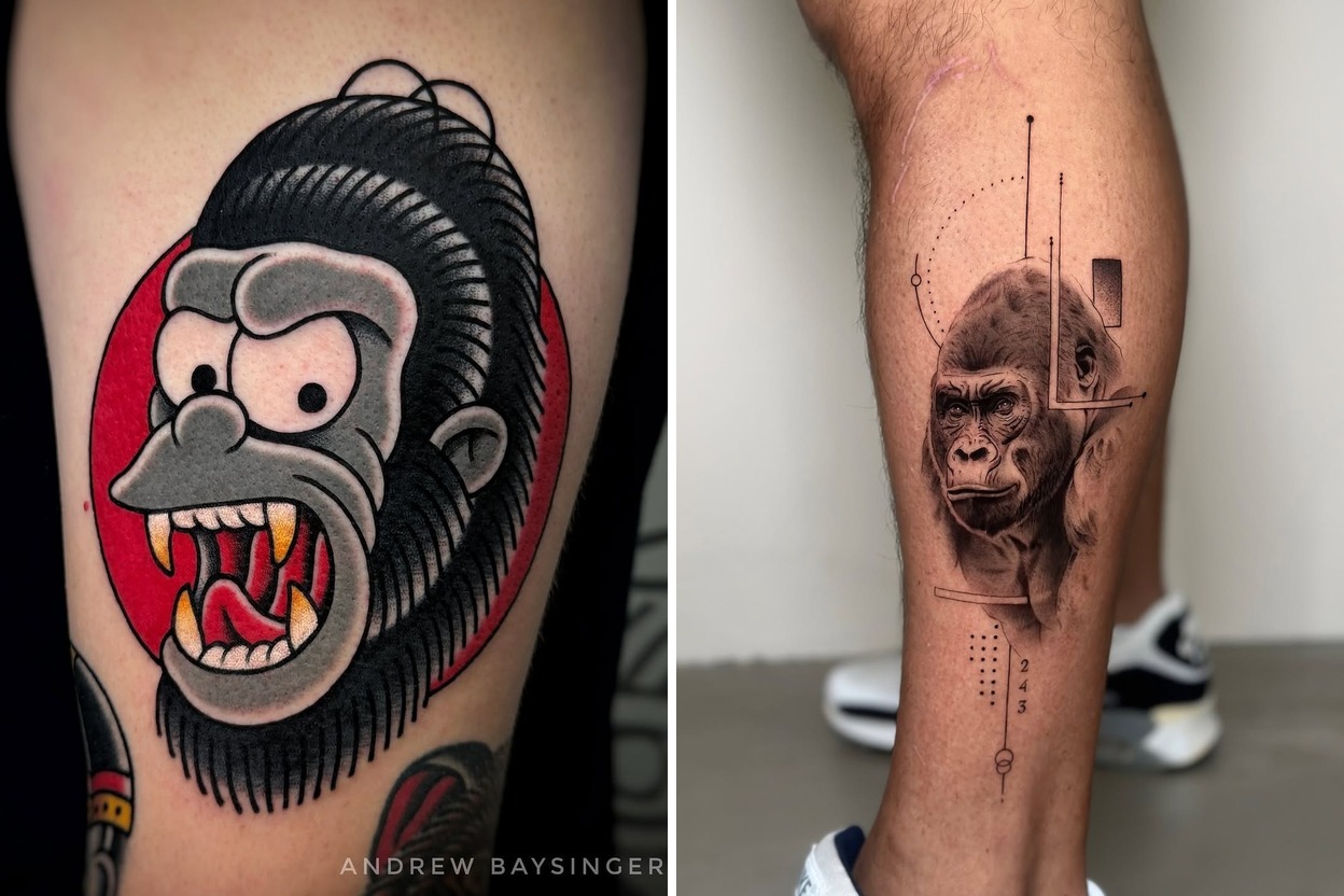 33+ Gorilla Tattoo Ideas Worth Saving for Your Next Appointment Featured Lookbook Collage