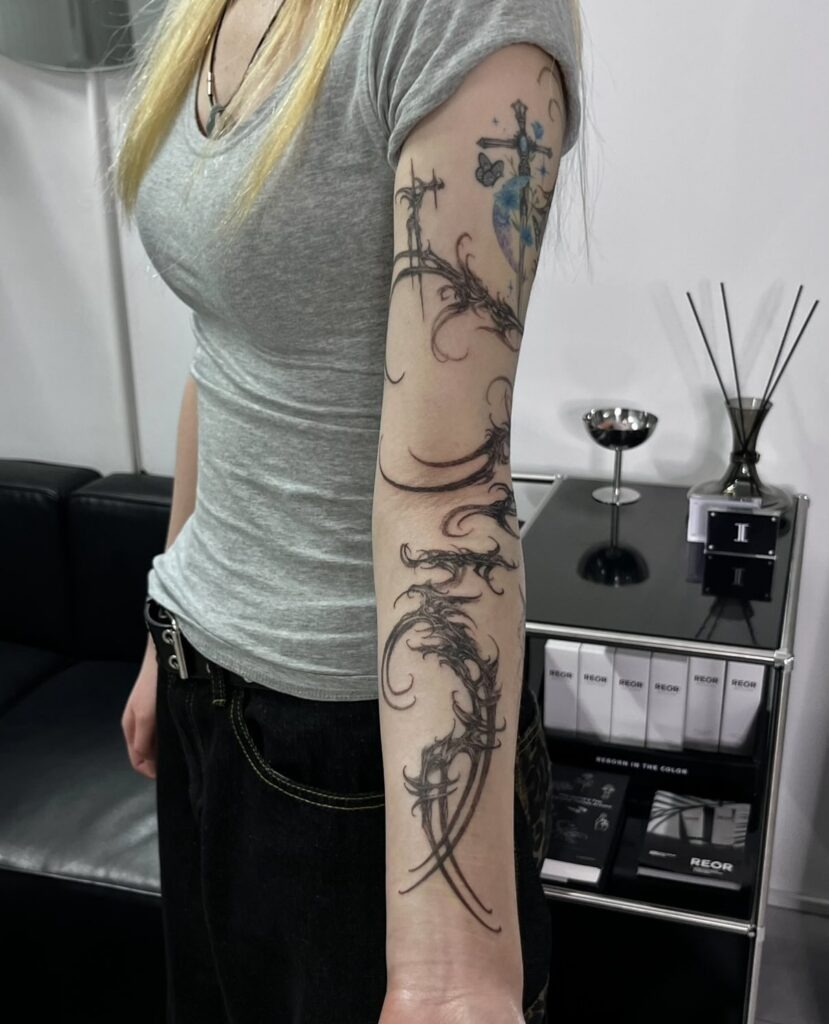 Gothic Abstract Arm Tattoo Tattoo Design