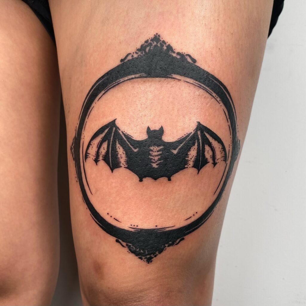 Gothic Bat Silhouette Tattoo Tattoo Design