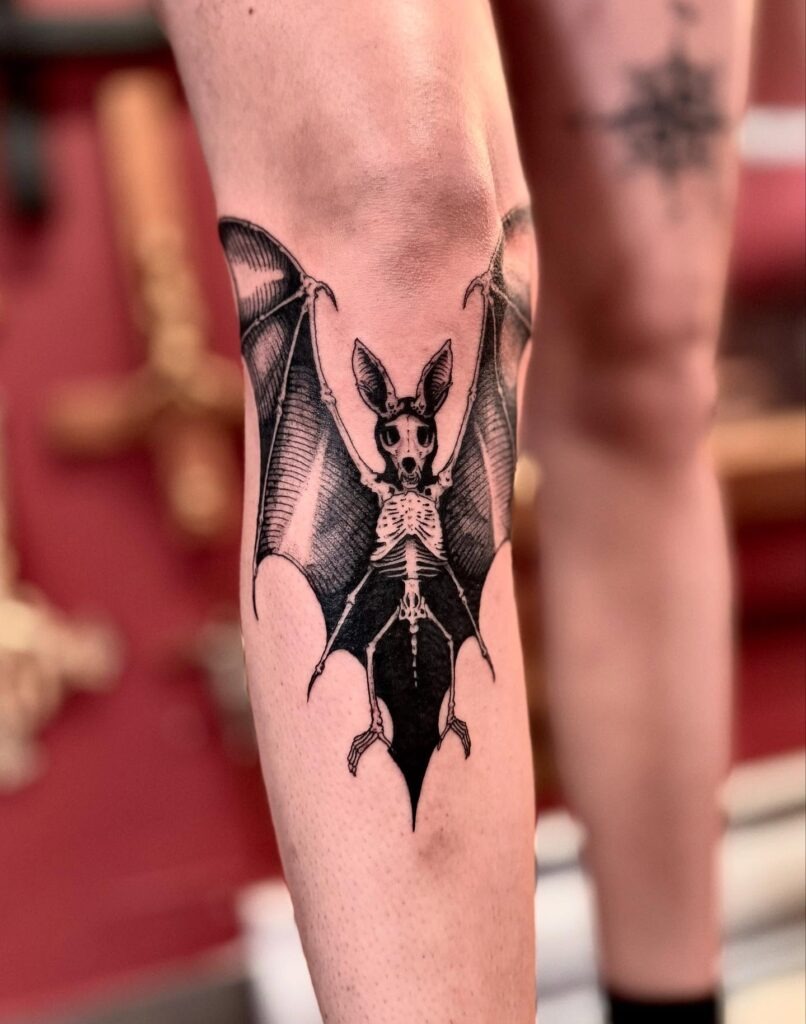 Gothic Bat Skeleton Tattoo Tattoo Design