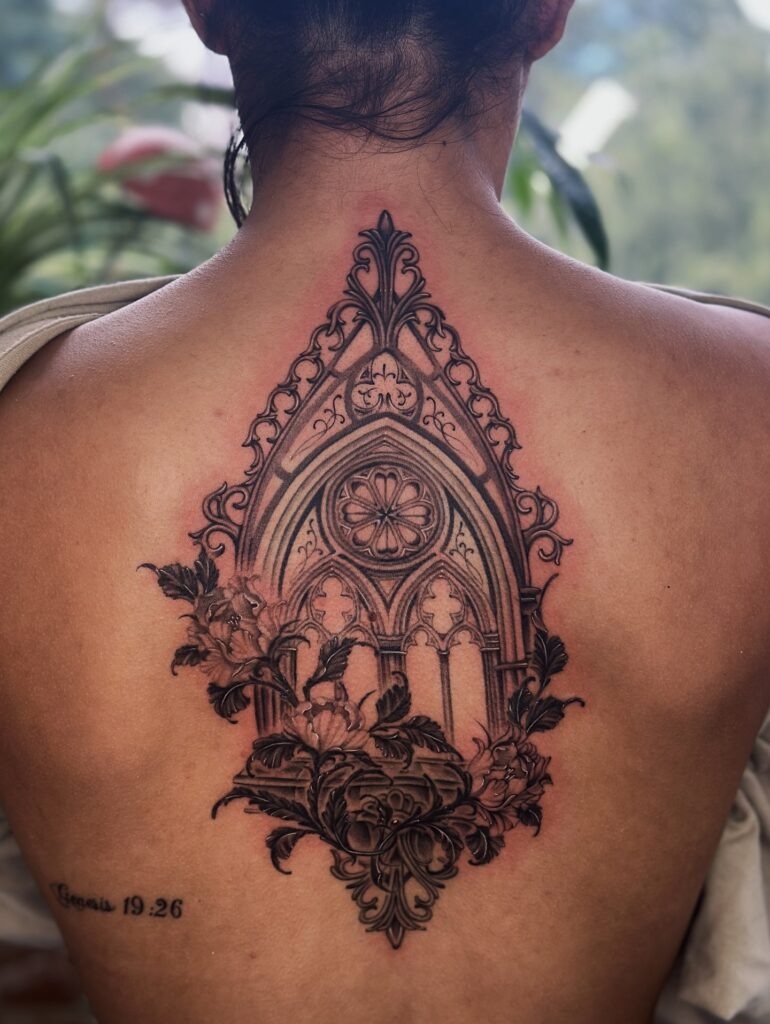Gothic Cathedral Window Back Tattoo Tattoo Design
