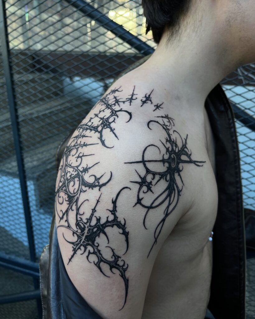 Gothic Daggers and Stems Tattoo Tattoo Design