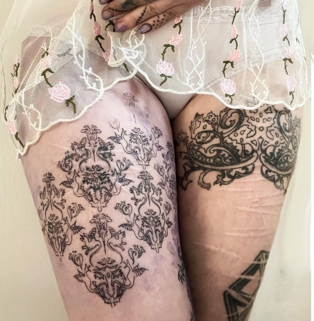 Gothic Damask Pattern Tattoo Tattoo Design