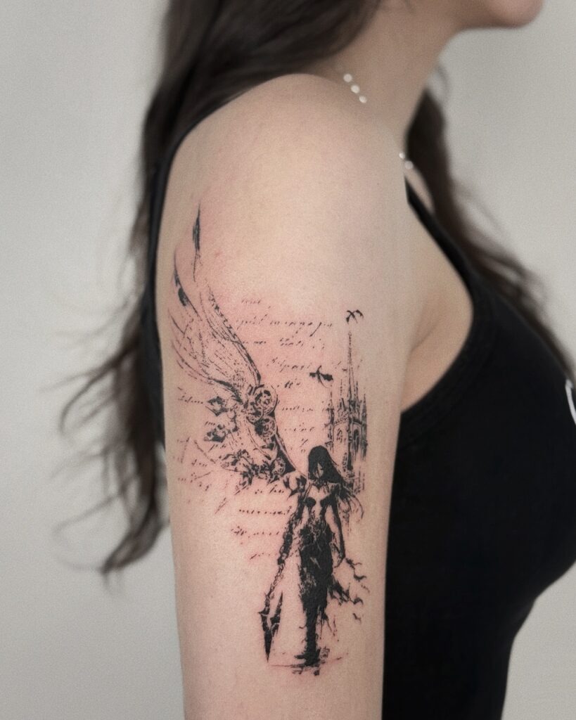 Gothic Fallen Angel Tattoo Tattoo Design