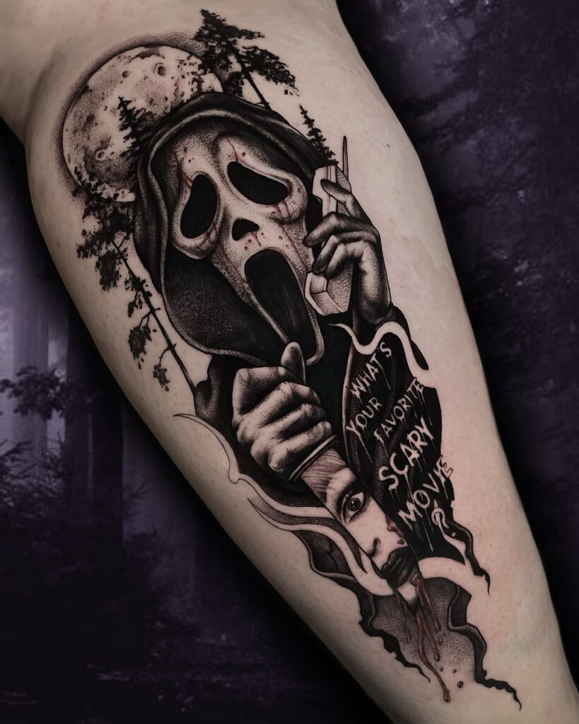 Gothic Ghostface Horror Tattoo Tattoo Design