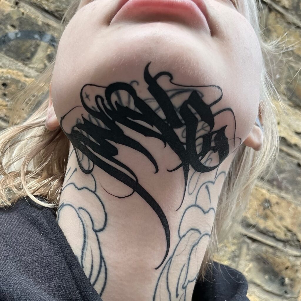 Gothic Neck Blastover Tattoo Tattoo Design