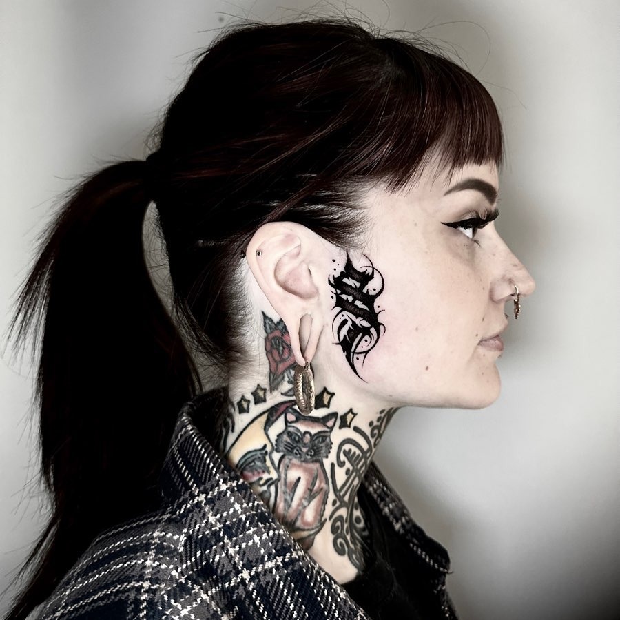 Gothic Ornamental Face Tattoo Tattoo Design