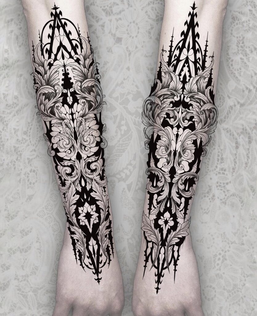 Gothic Ornamental Forearm Tattoo Tattoo Design