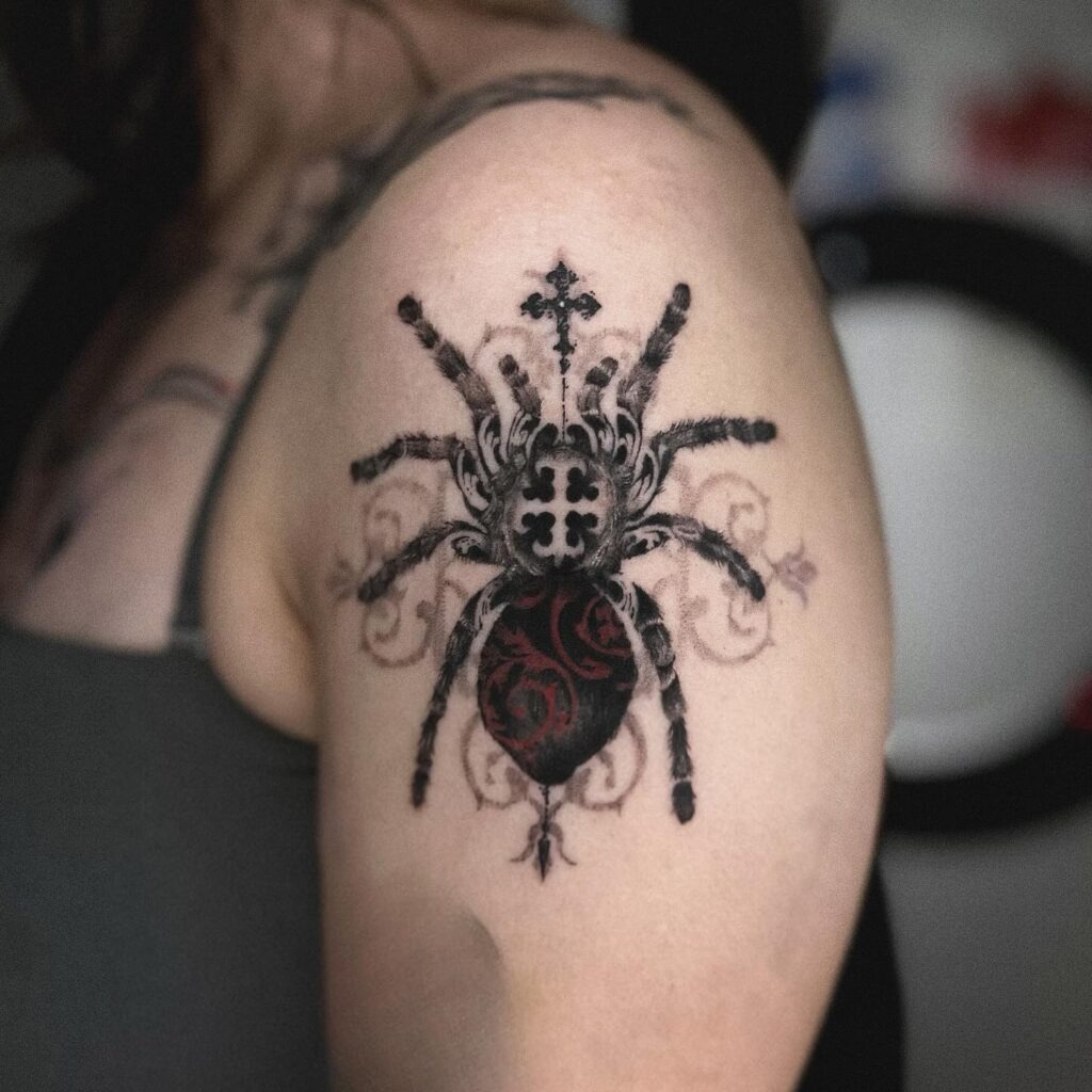 Gothic Ornamental Spider Tattoo Tattoo Design