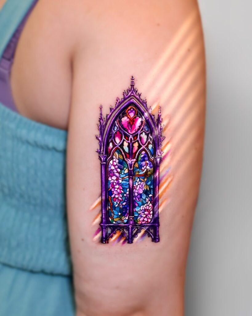 Gothic Stained Glass Window Tattoo Tattoo Design