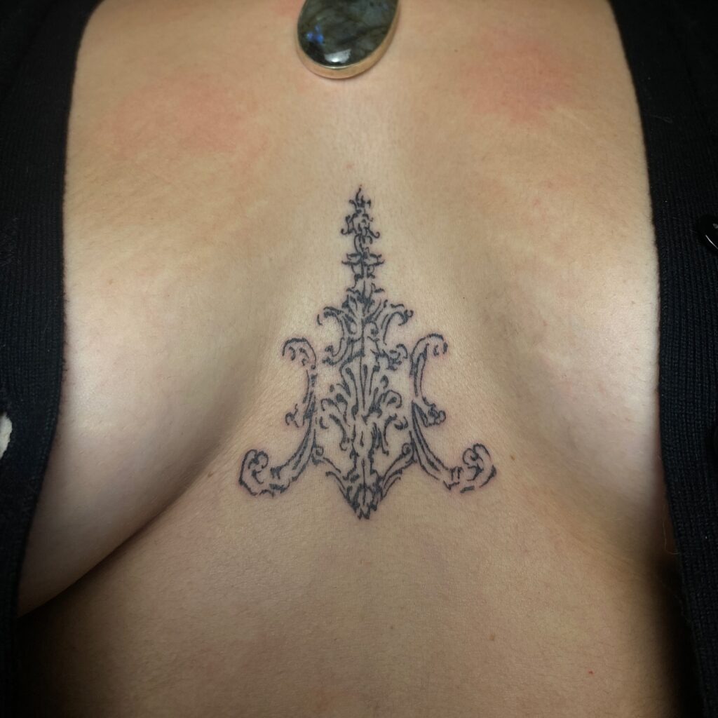 Gothic Sternum Ornament Tattoo Tattoo Design