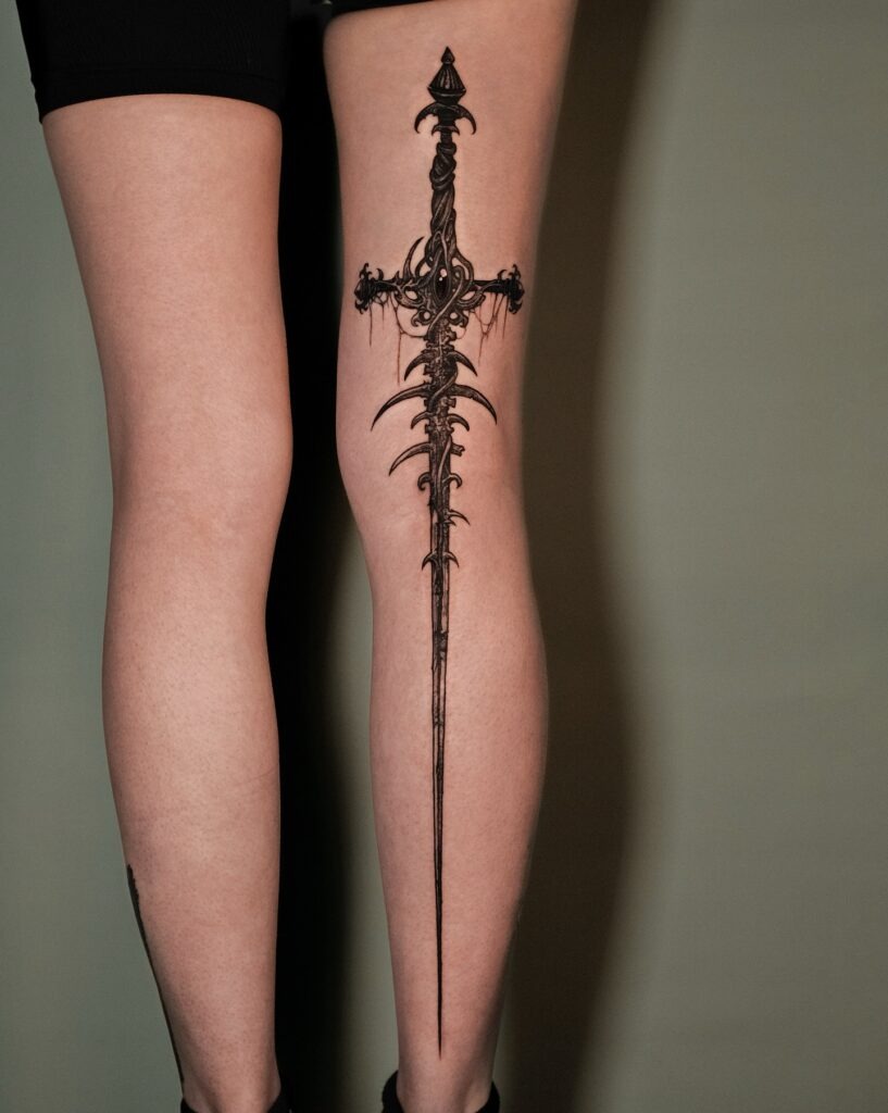 Gothic Sword of Shadows Tattoo Tattoo Design