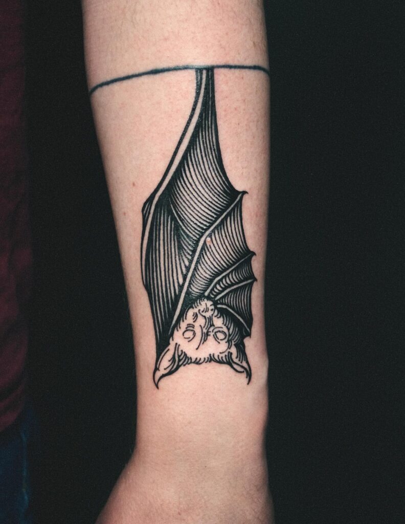 Hanging Bat Tattoo Tattoo Design